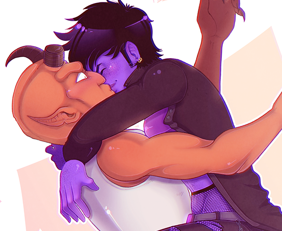 Moonlitalien's tweet photo. Gault and Inixa! It's been wayy too long since I doodled anything with them! Don’t look at me, this totally counts for OC kiss week lmao.

#SWTOR #bountyhunter #chiss #devaronian #gaultrennow https://t.co/1gUPFiAIqP