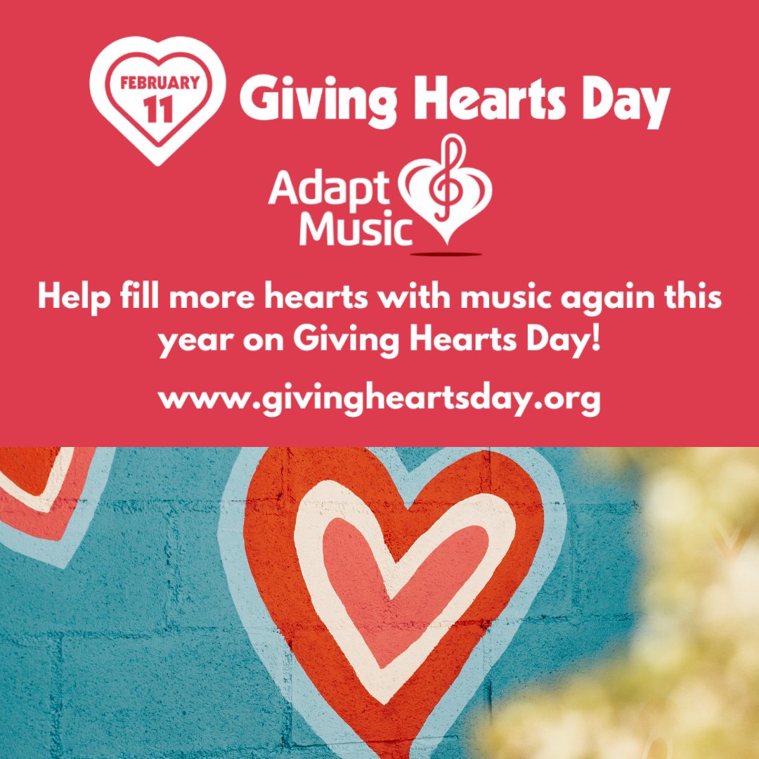 TODAY is GIVING HEARTS DAY!  <a href="/AdaptMusicFargo/">Adapt Music</a> would LOVE your support as we continue TO FILL HEARTS WITH MUSIC!  
buff.ly/3aUEHdz