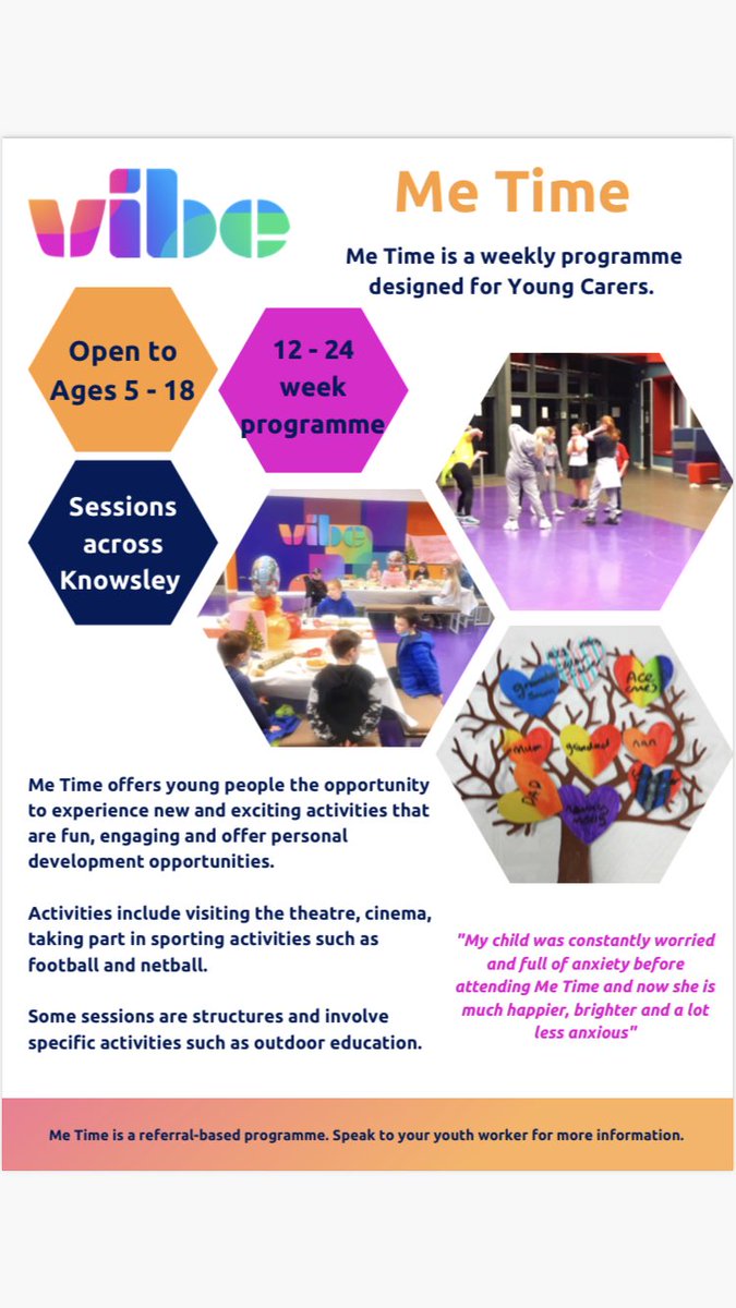 AmberRVibe's tweet photo. Our amazing Me Time programme is designed for young carers from Knowsley and meet on a weekly basis. 

Our next intake is April 2021 😁

For more information DM myself or your youth worker, or visit https://t.co/VC9XW7WLBz! 

@vibeukorg https://t.co/BgQ6tRC4Yo