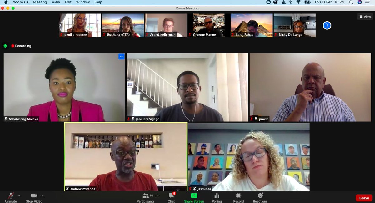 RoosteeDenille's tweet photo. Not every day you get to sit in a Zoom meeting with politician and anti-apartheid activist, minister Pravin Gordhan. #USB #AfricaRising #PAF #MBA https://t.co/YQA1pTzAhA