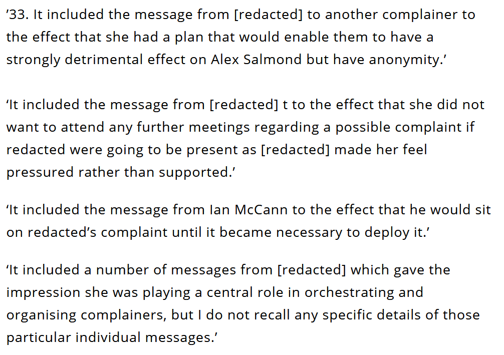 As the statement goes on, it seems the alleged victims were being treated like tools, with one even saying they felt more "pressured than supported" to go ahead with the allegations.Indicates the party were more concerned with destroying Salmond, than getting justice.