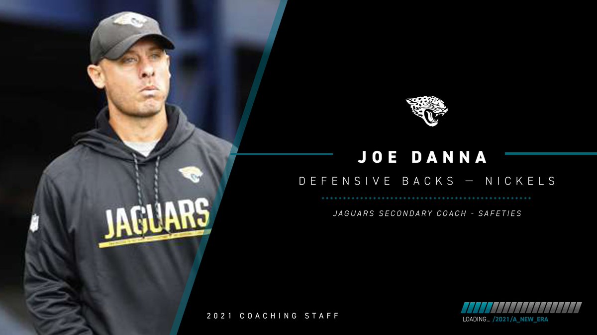 Defensive Backs Coach - Nickels: Joe Danna Enters 5th season with the Jaguars Previously coached with Jets, Falcons and Dolphins Jaguars allowed 6th-fewest net passing yards per game since joining the staff