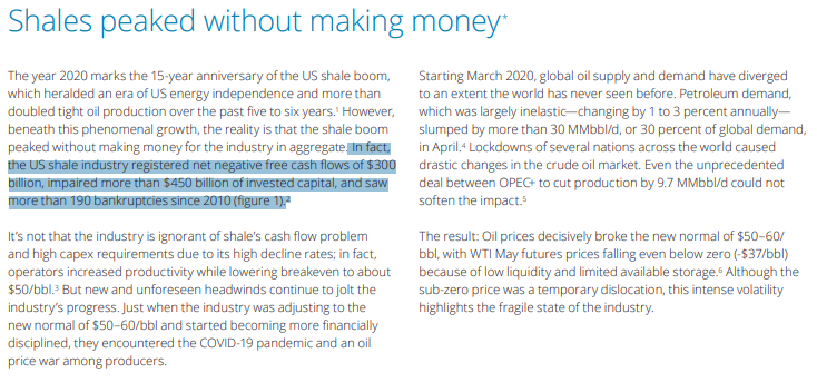 EVEN if the economics don't pan out, I'm here to remind you that enormous investments, even if not profitable, can still cause massive shifts in markets. From 2010 to 2020 shale upended the global crude market all the while generating around $300 BILLION in negative cash flow.