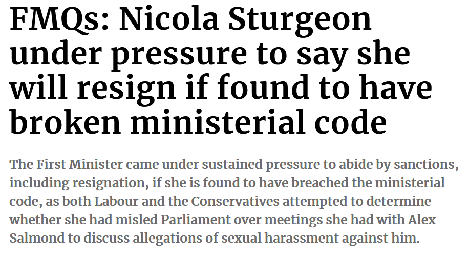 All of this still ongoing within the Scottish parliament, but it also includes a lot of fuckery, people giving conflicting statements, some people contradicting themselves, evidence being withheld, as well as accusations of Sturgeon breaking ministerial code by lying.