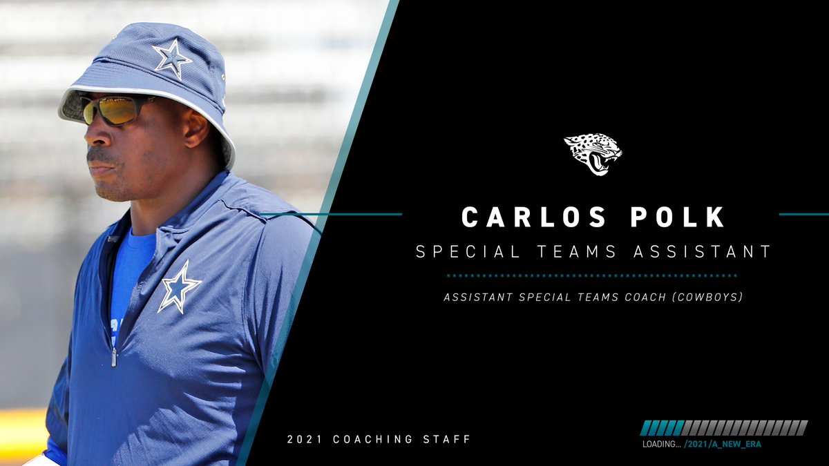 Special Teams Assistant: Carlos Polk Previously coached with Cowboys (2019) Buccaneers (2014-2018), Chargers (2010-2012) 8 years of playing experience