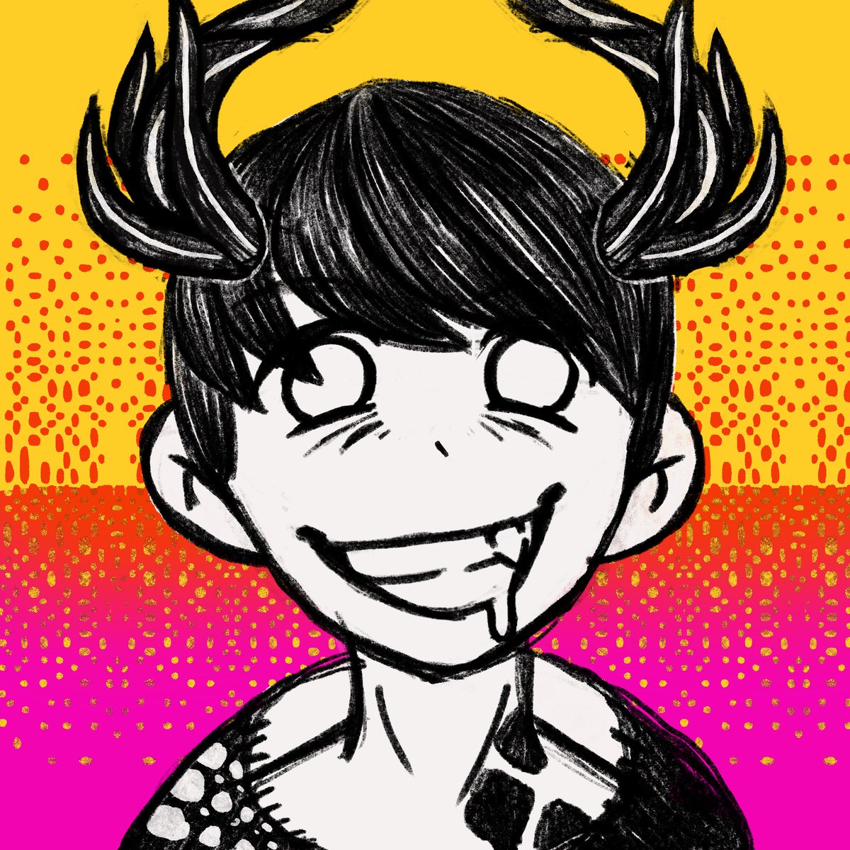 glacierfoxart's tweet photo. @NecroKnockout I did it look at him 👀 
It wasn’t till I was almost done with it that I realized this would make much more sense with Satan or Belphie, maybe I could make them too https://t.co/ZPhhyeSZsu