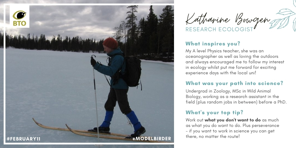 . @modelbirder says: "Work out what you *don't* want to do as much as what you do want to do - knowing what doesn't work is just as important." The years she worked as an ornithological field assistant showed her her true passion is for birds. #February11  @WomenScienceDay