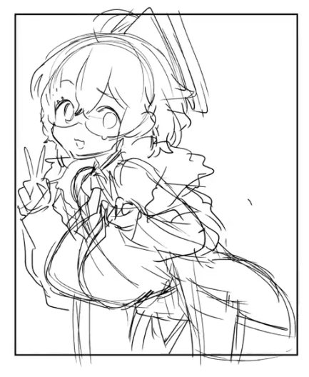 ラフにちょちょっと情報量を足すとな、下書きの完成なんじゃ(O型) 