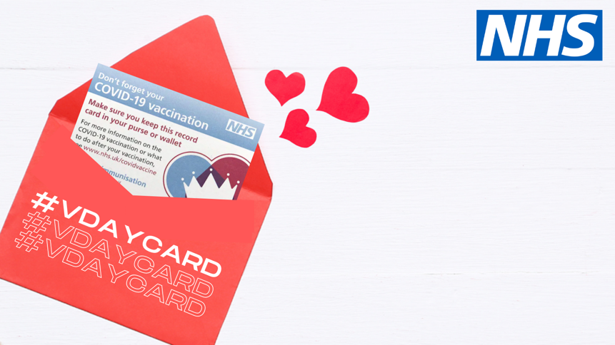 NHS_NCLICB's tweet photo. 💗There’s only one #VDayCard you need this Valentine’s Day.

The #COVIDVaccines are safe, effective and will save lives. If you’ve been invited to get the vaccine, please go. https://t.co/AmoZpgBeaV