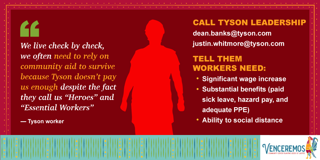 <a href="/TysonFoods/">Tyson Foods</a> 12,000+ <a href="/TysonBrand/">Tyson Brand</a> workers have gotten sick from #COVID19. 39 have died. Yet @TysonFoodsCEO STILL refuses to improve conditions and is fighting worker-driven safety solutions proposed by its shareholders. Do better! #ShameonTyson #Justice4TysonWorkers