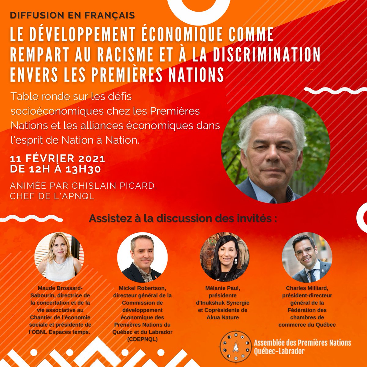 apnql's tweet image. À compter de midi aujourd&apos;hui, la table ronde virtuelle sur le #développementéconomique comme rempart au #racisme, animé par le Chef de l&apos;APNQL @picardghislain.

Lien de connexion:  zoom.us/j/92630236113

@CharlesMilliard @CDEPNQL @ChantierES #MelaniePaul #racismesystemique