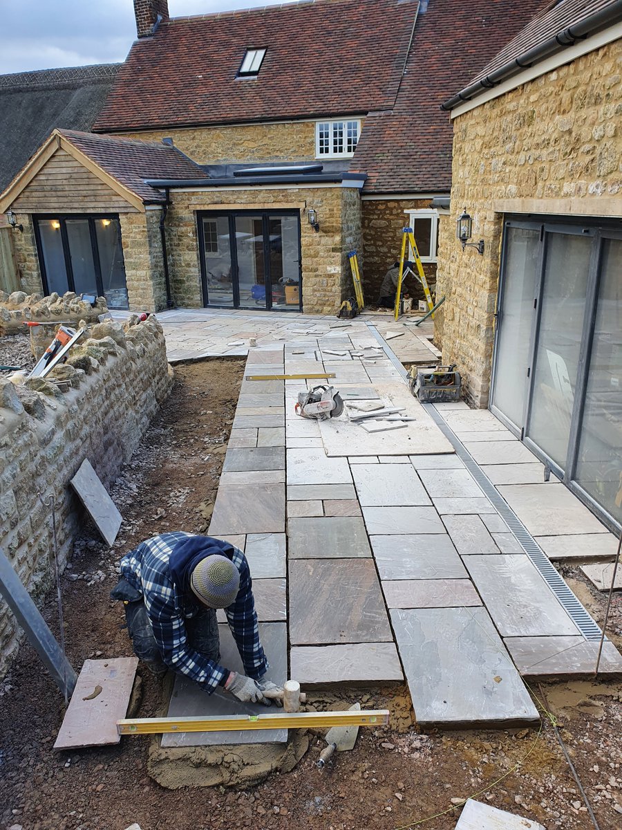 Patio laying at the renovation/extensions near Sherborne.  
#marun #sherborne #Dorchester #extensions #patio #renovations #builders #FMB