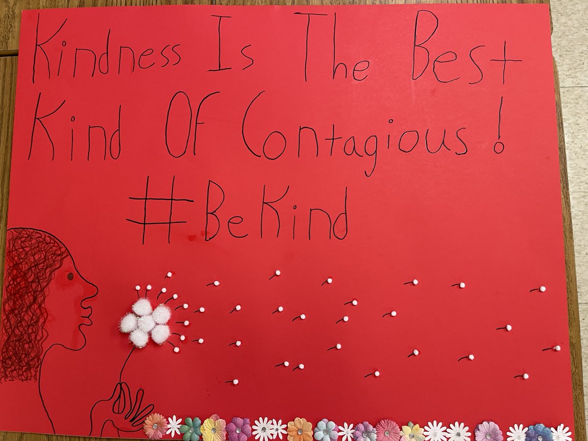 LibertyES1's tweet photo. Our creative Student Leaders, Ansley, Lauren, Millie, Audri, Mia, Matteo and Noelle created amazing posters to encourage their peers to perform Random Acts of Kindness. Take a look at their art work. #RAKWeek @CcsdCares #bethatperson #randomactsofkindness2021 #bekind https://t.co/1xPC1V1t4i