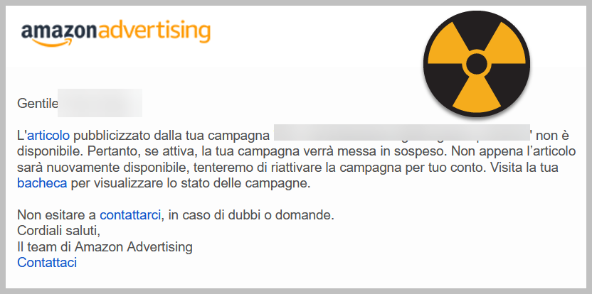 #Amazon Tips: Occhio allo Stock
Gestendo 4 Mio di € di #Amazon Adv, voglio regalarvi un consiglio: Occhio allo Stock . Se via fuori stock 
❌Perdi ranking sulla #SEO Amazon
❌Si Blocca la pubblicità su #SEA Amazon
❌Perdi vendite e Quality Score
Quale è la vostra Esperienza?