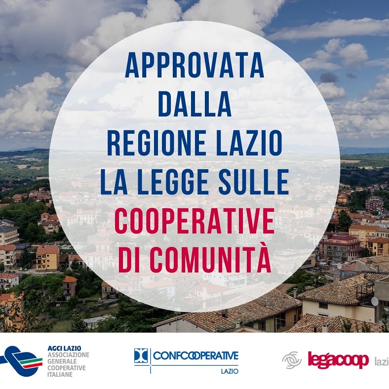Il Consiglio regionale del Lazio ha approvato la legge sulle 
#cooperativedicomunità. I territori delle nostre città e della nostra regione si garantiscono un futuro sostenibile. <a href="/regionelazio/">Regione Lazio</a> 
<a href="/eleonoramattia/">eleonora mattia</a> <a href="/legacooplazio/">Legacoop Lazio</a> @agcilazio