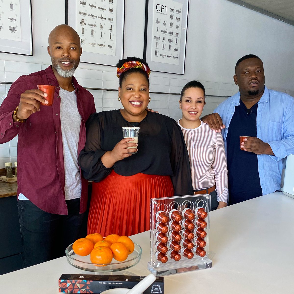 zola_nene's tweet photo. TEAM CAPE TOWN ENVIVO LUNGO ☕️
.
Such an awesome day working with these amazing people celebrating the new #NespressoZA #worldexplorations range! Cheers to more fabulous coffee moments! ☕️
.
.
#zolanene #nespressoza #capetownenvivolungo #coffeemoments #capetown #coffee https://t.co/U0hgWt4duR