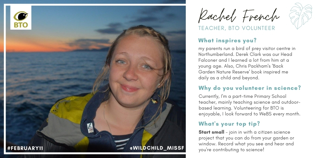 . @WildChild_MissF says: "Start small - join a citizen science project that you can do from your garden or window. Record what you see and hear on your walks, and you're already contributing to science." #February11  @WomenScienceDay
