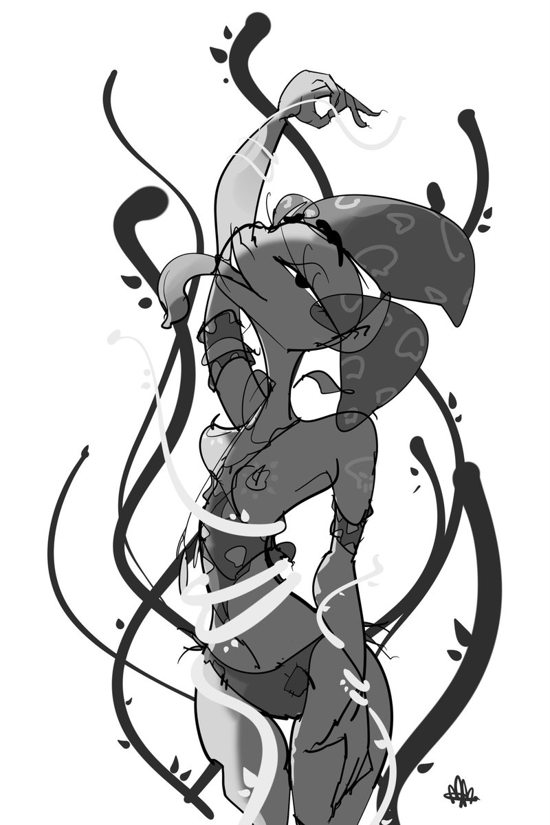 Mizzmeister's tweet photo. Doesn’t take two to tangle 🌱💃🏻
#illustration #vines #pinup #fantasyart #procreate https://t.co/KPxts2dCQI
