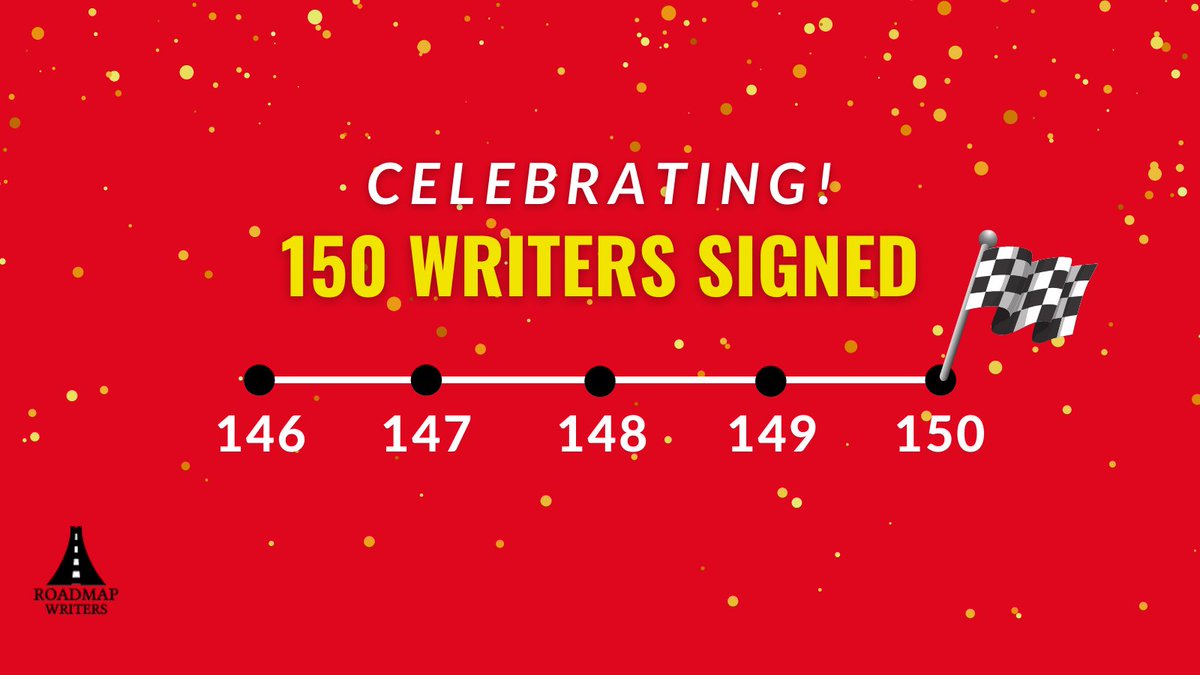 roadmapwriters's tweet photo. 150 WRITERS SIGNED! Congrats to Roadmap Writer @LisaNEdwards who signed with WME! To celebrate, Roadmap is thrilled to unveil our FREE 2nd annual Master Webinar Series “Dealing with the Big Leagues”. Follow the link for all the details! #roadmap150 https://t.co/PLaEIQcdRa https://t.co/We9VMUlYFl