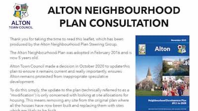 Starting tomorrow the Town Council will be running a public consultation on proposed changes to the Alton Neighbourhood Plan. Watch out for the flyer coming through your letter box this week.
v6admin.visionict.com/Sites/1277/_Us…