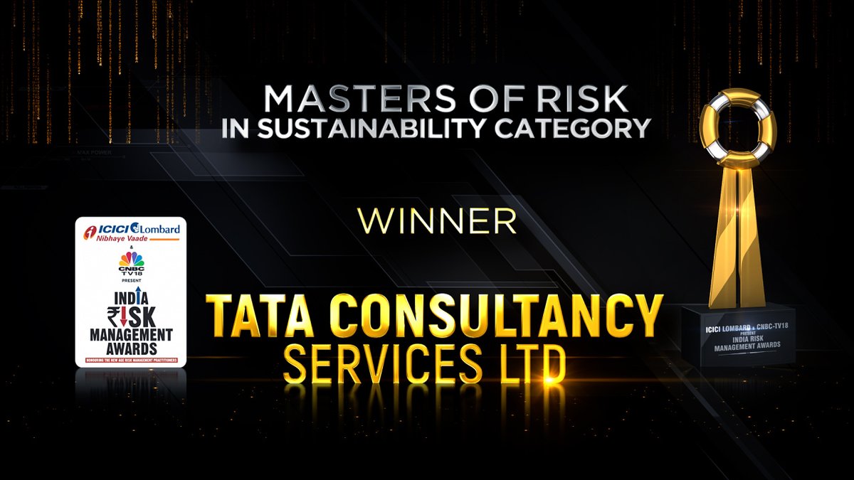 TCS's tweet photo. We're proud to announce that we have won the Masters of Risk in Cyber Security and Sustainability categories, at the @CNBCTV18News India Risk Management Awards.

#IRMA2021 https://t.co/oujEYP8i0N