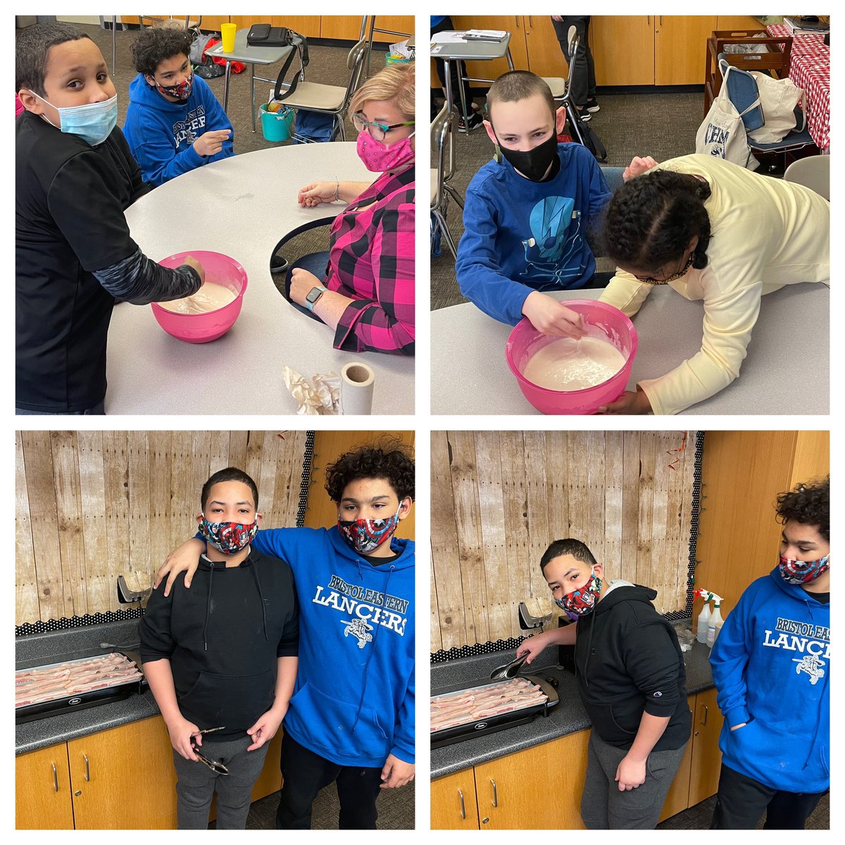 MsKWininger's tweet photo. Thursday is for heart waffles and bacon! #FunInFunctional #LifeSkills #PassionAndPurpose #cooking @ChippensHillMS @KATRicciardone @BristolCTSchool https://t.co/hqjcSBYxqq