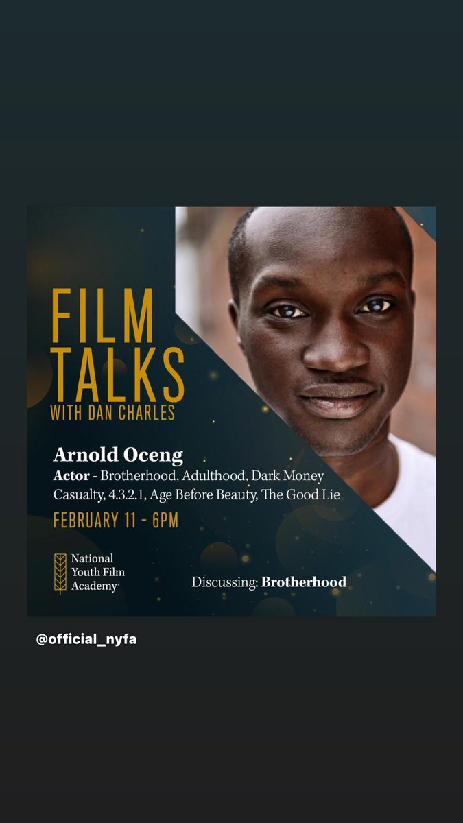 Arnold Oceng (@arnoldoceng) on Twitter photo - Film talks tonight with my bro <a href="/NoelClarke/">Noel Clarke</a> talking everything <a href="/TheHoodMovies/">BrOTHERHOOD #TheEnd</a> with @official_NYFA live at 6pm - Film talks tonight with my bro <a href="/NoelClarke/">Noel Clarke</a> talking everything <a href="/TheHoodMovies/">BrOTHERHOOD #TheEnd</a> with @official_NYFA live at 6pm