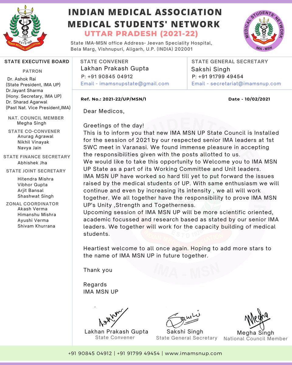 Indian Medical Association-MSN (U.P. State) (@imamsnup) on Twitter photo 