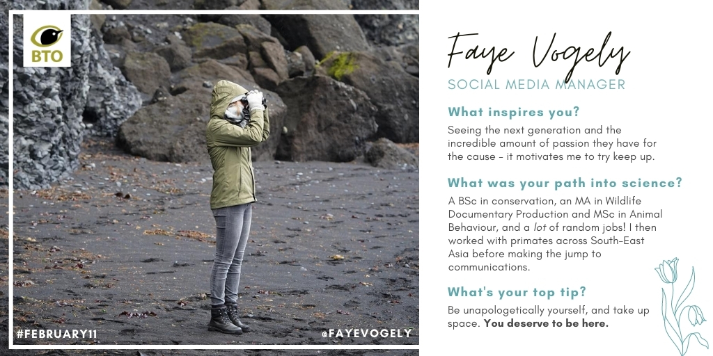 Our Social Media Manager,  @FayeVogely, says: "I always thought I wanted to be a field biologist, but I learned there are so many other paths in science to explore. When I started working in outreach, I knew I found my niche. I've never looked back." #February11  @WomenScienceDay