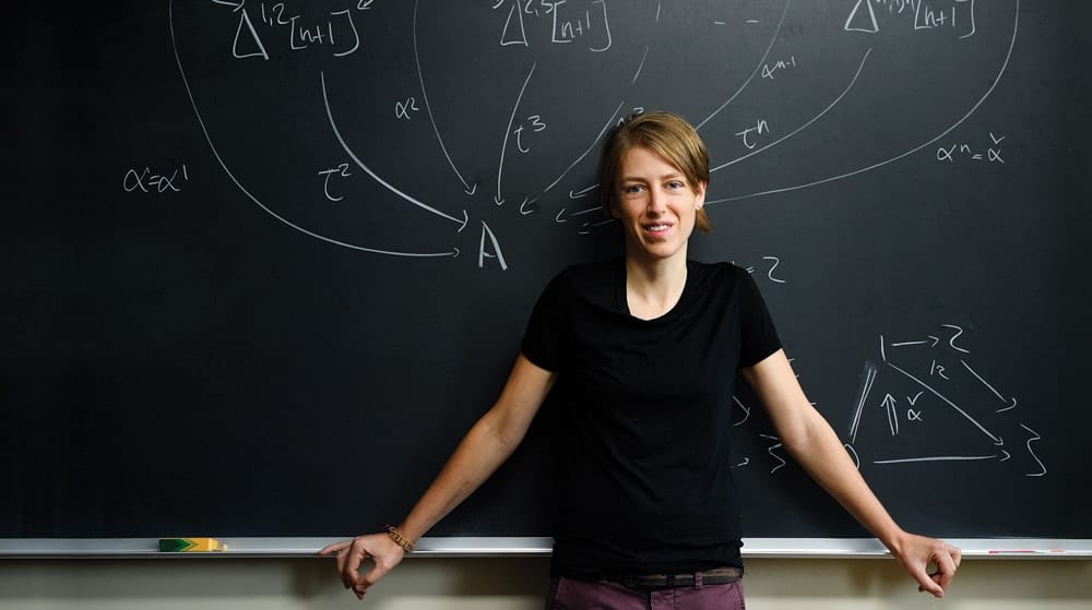 JHUArtsSciences's tweet photo. 📢#WomenInScience shout-out to @emilyriehl—mathematician, associate professor @JHUmath, category theorist, author. “There’s just something about the fact that people aren’t used to having a mathematical authority be female.” #HomotopyTheory https://t.co/rDiQdSezil