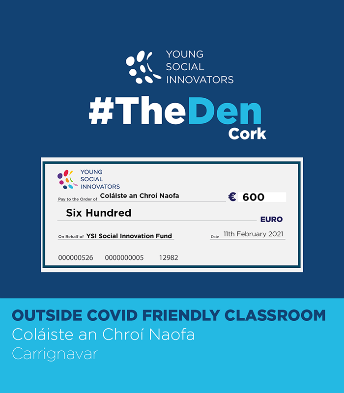 YSInow's tweet photo. Congrats to Outside Friendly Covid Classroom from Coláiste an Chroí Naofa on their excellent pitch to the Cork Den Panel today! They will be receiving funding and mentorship towards their project on creating an outdoor classroom at their school! Well done! https://t.co/a5NX2KDJjr