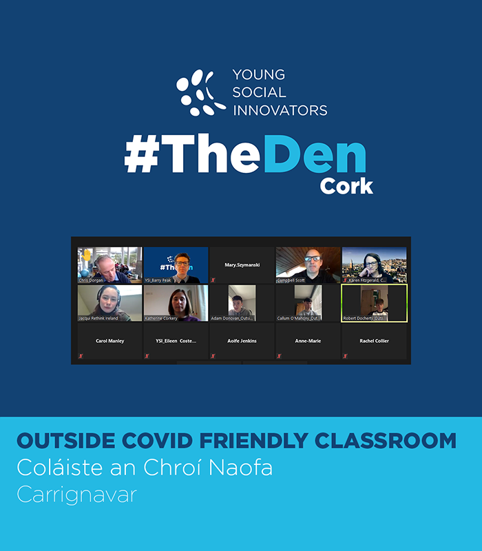YSInow's tweet photo. Congrats to Outside Friendly Covid Classroom from Coláiste an Chroí Naofa on their excellent pitch to the Cork Den Panel today! They will be receiving funding and mentorship towards their project on creating an outdoor classroom at their school! Well done! https://t.co/a5NX2KDJjr