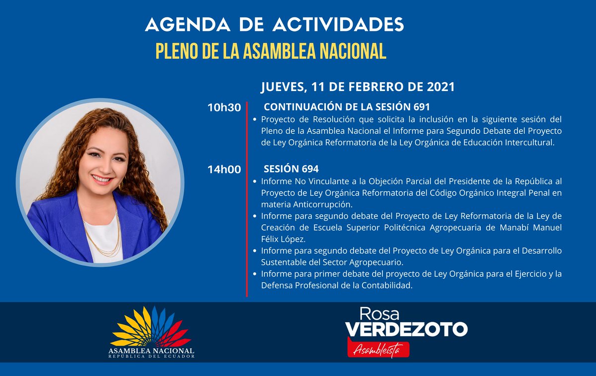 #EnVivo continuamos con la sesión No. 691 del #PlenoVirtual de la <a href="/AsambleaEcuador/">Asamblea Nacional</a> Además, iniciamos la sesión No. 694 para tratar la objeción parcial del Ejecutivo al proyecto de Reformas del #COIP en materia #Anticorrupción y la #LeyDesarrolloSectorAgropecuario