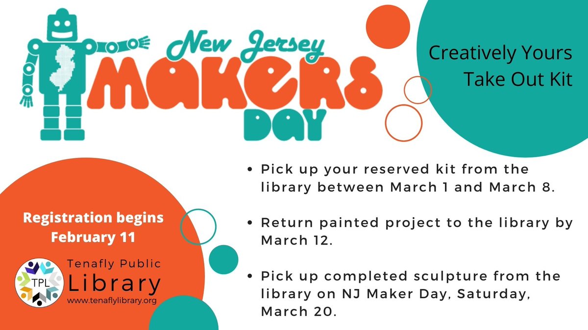 TenaflyLibrary's tweet photo. Take home crafting for children ages 5+, teens and adults. Reserve your Creatively Yours take home kit today at https://t.co/pWgkNECKXI  #njmakersday #creativelyyours #craftathome #tenaflylibrary 🎨💖 https://t.co/GjUgqEj6U5