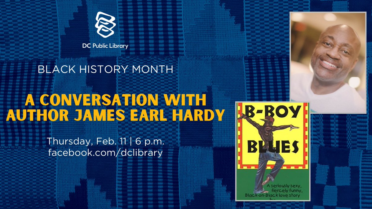 Tonight at 6pm! Join the Library and <a href="/BRUHSDC/">B.R.U.H.S.</a> for a virtual conversation with author <a href="/JamesEarlHardy/">JamesEarlHardy</a>. Watch live on the Library's Facebook channel. #BHM #DCPLBlackHistoryMonth ow.ly/FmPe50DuDEE