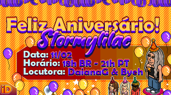 RadioHabborn's tweet photo. Hoje é um dia muito especial, aniversario da nossa WebMaster #Stormylilac! Nós da equipe @RadioHabborn, organizamos uma grande surpresa, será hoje, espero a presença de todos vocês! Confira a imagem abaixo: Sintonizem https://t.co/3fjFryAJJ0 ou https://t.co/yWQbYdSc6i 🥳 https://t.co/2mQn5GtYVS