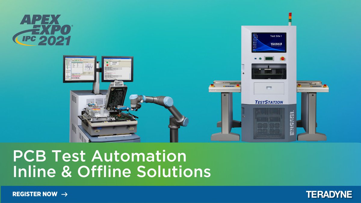 Teradyneinc's tweet photo. IPC APEX EXPO is less then a month away! Register today and schedule an appointment with Teradyne's Production Board Test to learn which in-circuit test solution is right for you.  #ipcapexexpo #pcbtest #pcbautomation #incircuittest #teradyne https://t.co/1qN6N50oQZ https://t.co/SfIyOqaJMN