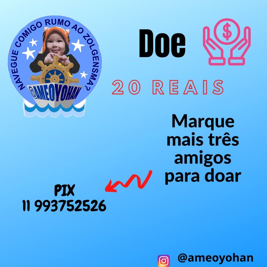 EstrelaYohan's tweet photo. Sabia que eu fico muito feliz por vcs estarem me ajudando 😍.
Cada doação é uma dose de esperança 🙏.
#todospeloyohan#esefosseseufilho#filholindo#amebrasil#solidariedade#bondade#cristaosnoinsta#familacrista#amovivierparacristo#deuseamor#solidariedade#volintariado#compaixao#deus https://t.co/ehNX6DVpZH