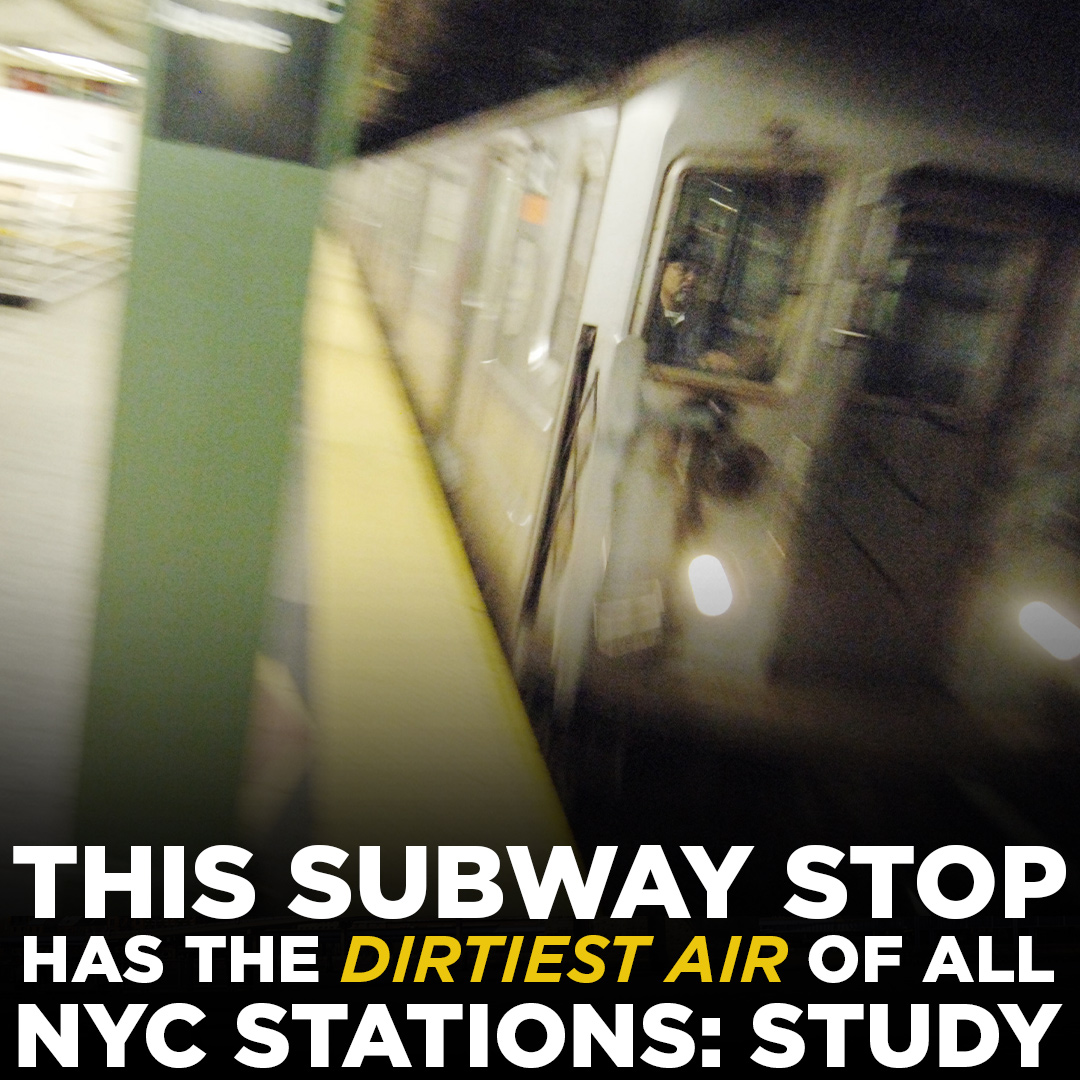 ABC7NY's tweet photo. A new study has revealed the underground transit station with the worst air quality in NYC. Can you guess which station has the dirtiest air? https://t.co/rCM4EcVy5w #abc7ny #news #nycsubway #nycsubwaystation #nyctrainstation #LIRR #pathtrains https://t.co/spJOZqC6Os