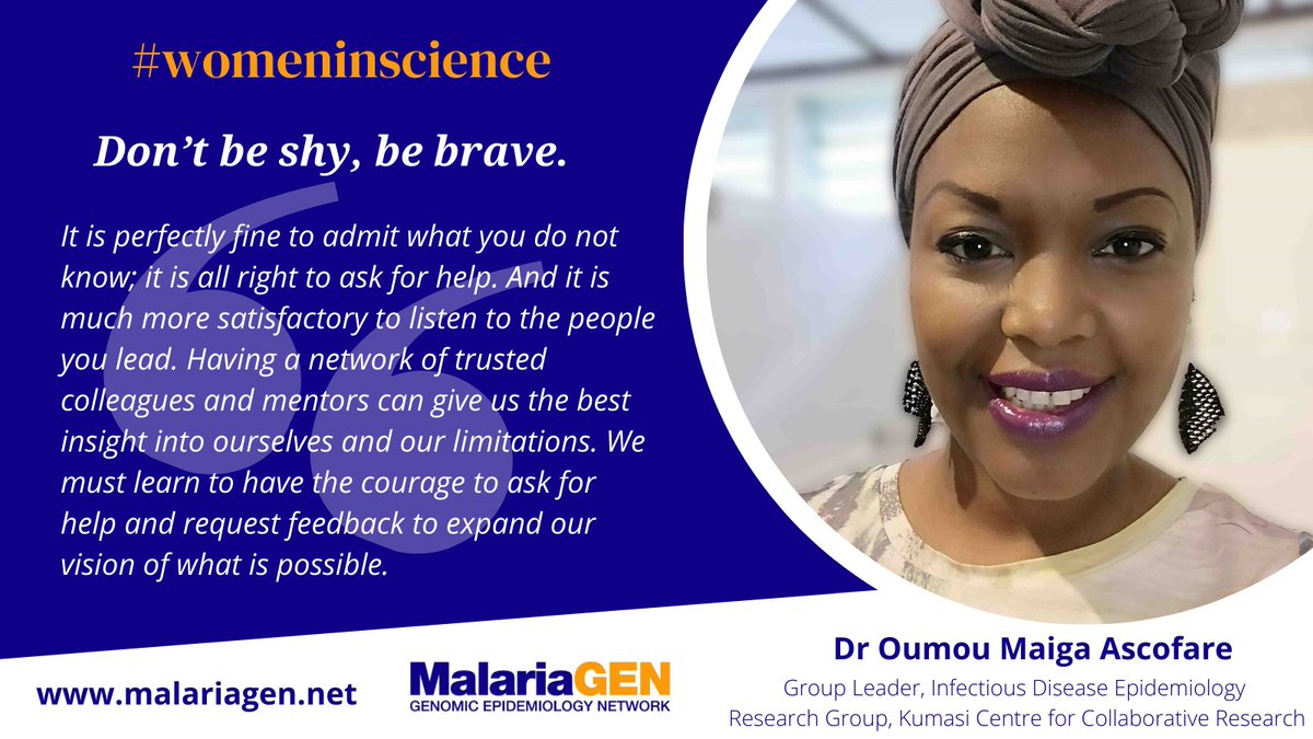 .@MaigaAscofare is a molecular biologist currently coordinating a project to evaluate triple antimalarial therapy against #malaria in a multicentre clinical trial in Ghana #WomenInStem #WomenInScience #WomenInMalaria @PDNA11 @DELGEME1 @CGGHnews 
ow.ly/aY7Z50DumI0