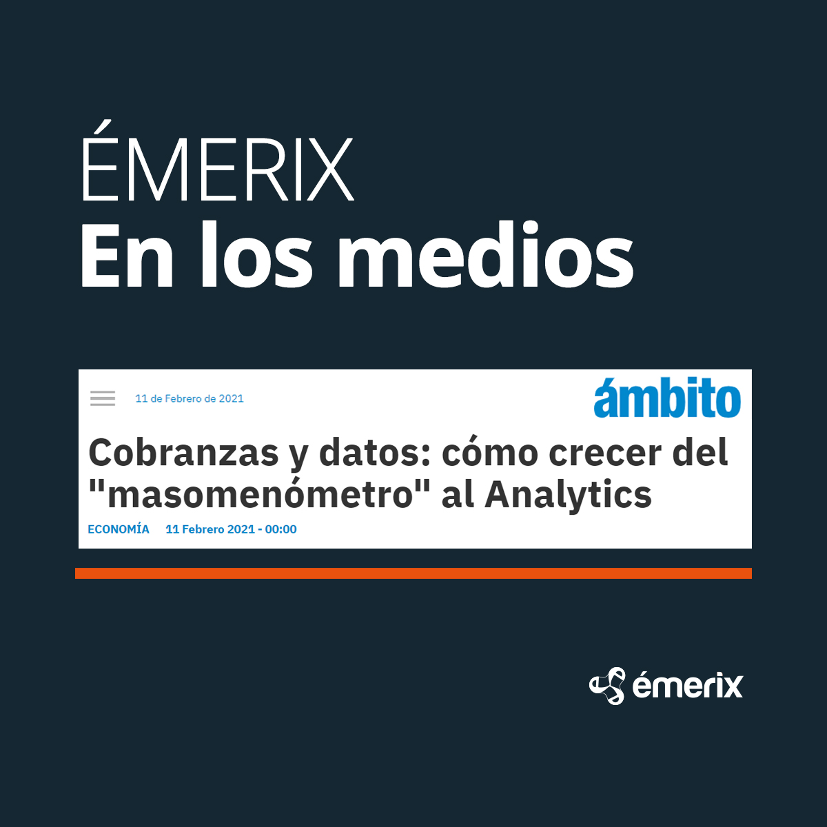 emerix_ok's tweet photo. 👉Te invitamos a leer el artículo de Silvia Ruiz,
Gerenta de BI &amp; Analytics en #Emerix, publicado hoy en @ambito_financiero

👉La nota completa en https://t.co/KMvLwZpBwR https://t.co/n8VTt0O0tl