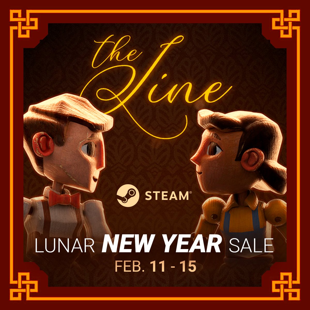 From Feb. 11 to Feb.15 The Line is 30% OFF in the <a href="/Steam/">Steam</a> Lunar Sale! 
🎁 The Line on Steam: buff.ly/3iKxHDp

The Line is an emotional interactive story about love and fear of change. It’s perfect to showcase VR for first-time users!

#vrgame #steamsale #lunarsale