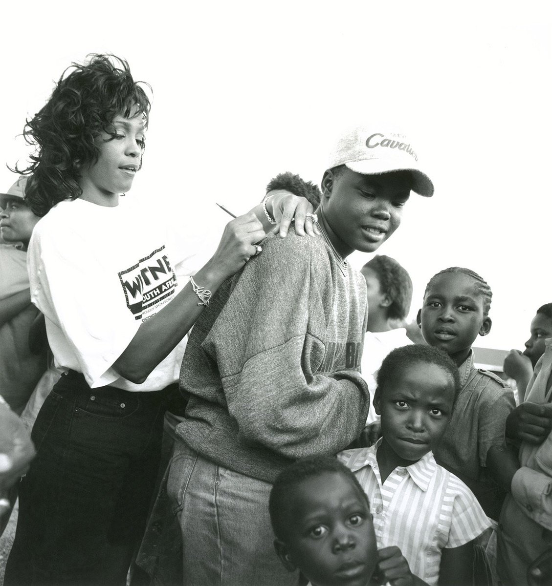 Whitney in Soweto in 1994. Frame 1 she is with Zindzi.