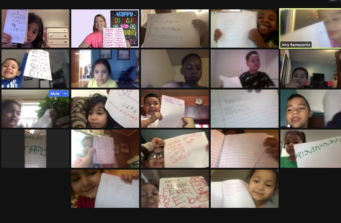 Our 100th Day of school projects were a success! And we wrote our names as many times as we could in 100 seconds! #PGCPS