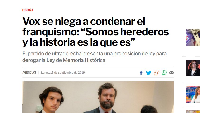 Tenma_888's tweet photo. El Sñr Abascal dice q el q defienda la obra de Franco pa´Vox y q somos herederos de una historia q no se puede condenar. Es más, la aplauden.
Cap. 364895 de las maravillosas de vivir con Franco, nuestra herencia y lo q defienden.
"Parricidio por honor" cuando la mujer era infiel. https://t.co/GrEGFjU4vi