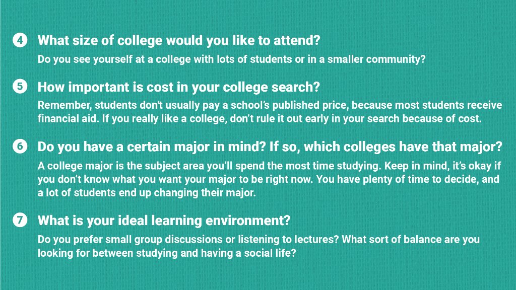 The Sat Program On Twitter Start Your College Search By Asking Yourself Seven Questions That Help Most Students Find A Good Fit Https T Co Wxkttjqq3k Https T Co Kamo5324mz