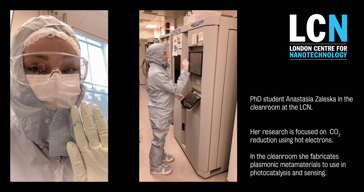 LondonNanotech's tweet photo. It's #WomenInScienceDay 
@AnastasiaZales from @KCL_Physics sent across photos of her fabricating plasmonic metamaterials in the cleanroom. https://t.co/8tE5sOvSli