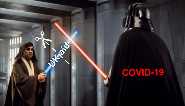 .<a href="/RishiSunak/">Rishi Sunak</a> don't shorten your lightsaber when fighting the Dark side! #UKAid is our best weapon to fight #Covid19. As you host the #G7 Finance ministers, lead from the front - don't be the only #G7 country to cut aid in a 🌍 pandemic. #KeepOurPromise