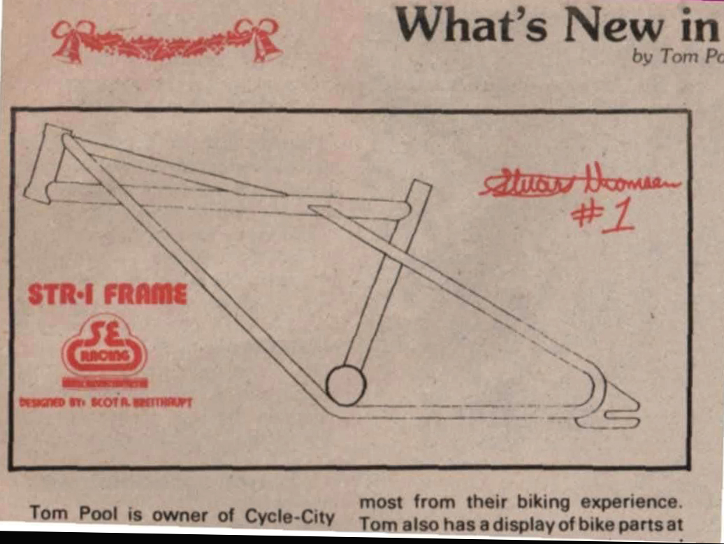 sebikes's tweet photo. Check out this drawing of the original #str1quadangle frame from back in the late ‘70s! This bike was originally made for @stompnstu. “STR” stands for Stu Thomsen Replica. And the “1” stands for #1 because Stu was the champ. We’ve been here for years. #seracing #oldschoolbmx https://t.co/JHAEJg2jAm