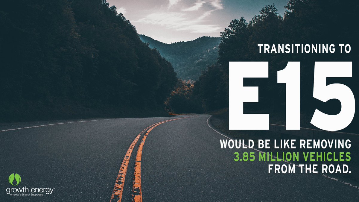 Transitioning to E15 would reduce GHG emissions by 17.62 million tons per year, the equivalent of removing 3.85 million vehicles from the road. This is exactly #whybiofuels should play a key role in our nation's, and the globe's, clean energy goals.